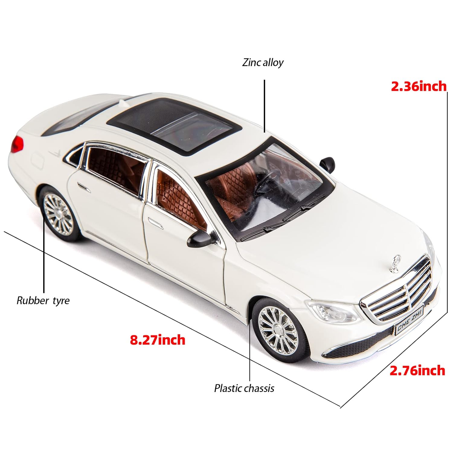 BIG SIZE MERCEDES BENZ E300 1:24 DIECAST METAL PULLBACK TOY CAR WITH OPENABLE DOORS & LIGHT, MUSIC BOYS CAR FOR KIDS BEST TOYS GIFTS TOYS FOR KIDS [SIZE:-22CM*9CM*7CM]【 MULTICOLOR 】