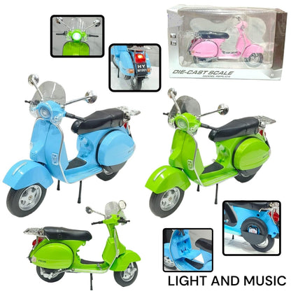 BEAUTY HUB VESPA 125 MOTORCYCLE MODEL, ALLOY MATERIAL, SIMULATED RETRO MOTORCYCLE, LITTLE SHEEP SCOOTER, BOXED COLLECTION DISPLAY (COLOR : MULTI)