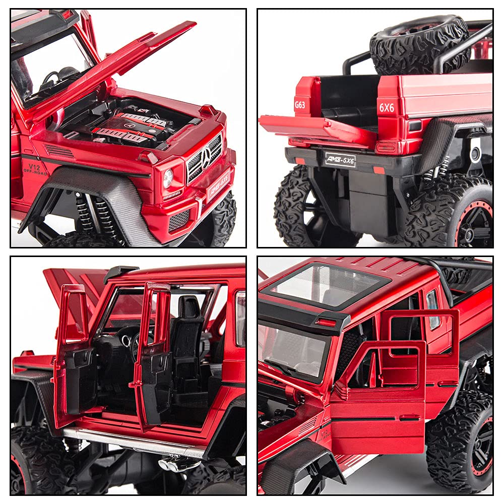 1:24 Diecast Metal Car AMG 6X6 Die Cast Big Scale Model Alloy [Size : 21Cm*11Cm*10Cm]