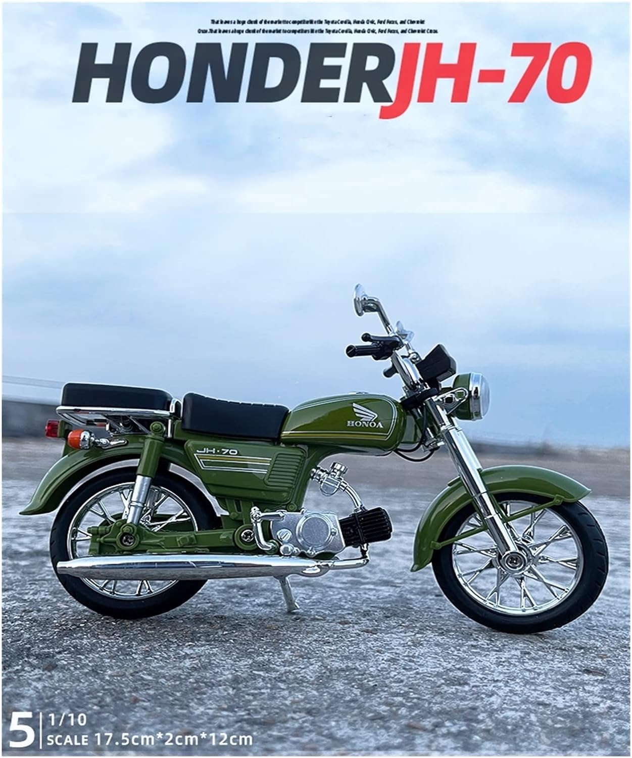 1:12 SIMULATED HONDA JIALING MOTORCYCLE JH70 GIFT MOTORCYCLE MODEL ALLOY TOY MODEL FOR DECORATION MODEL OF MOTORCYCLE [SIZE:-17.5CM*11.5CM*3.3CM]【RANDOM COLOUR】