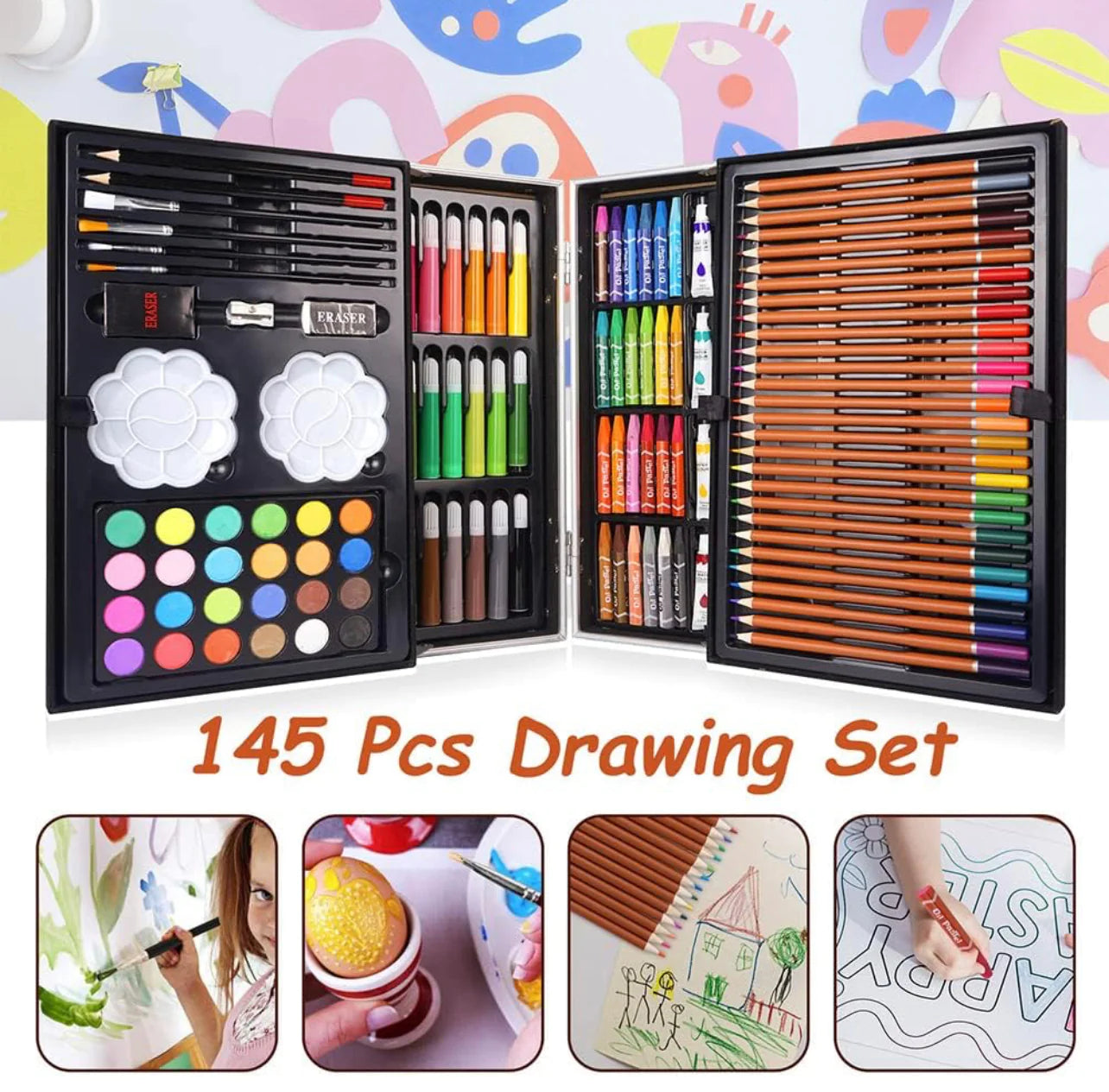 145 Pcs Art Painting Trunk for Kids & Adults