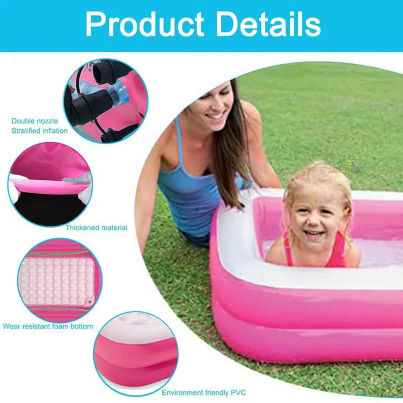 3 FT PORTABLE INFLATABLE & FOLDABLE SWIMMING POOL OUTDOOR & INDOOR WATER SWIMMING POOL FOR KIDS & ADULTS