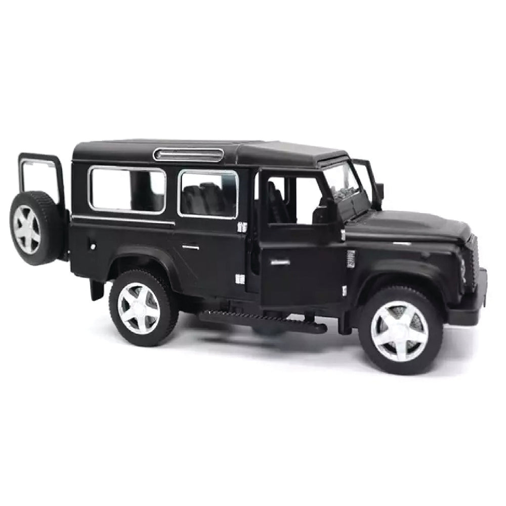 LAND ROVER DEFENDER 1:32 DIECAST SCALE MODEL METAL PULL BACK WITH OPENABLE DOORS & LIGHT, MUSIC TOY VEHICLE FOR KIDS [SIZE:-14.4CM*6CM*5.5CM]【 MULTICOLOR 】