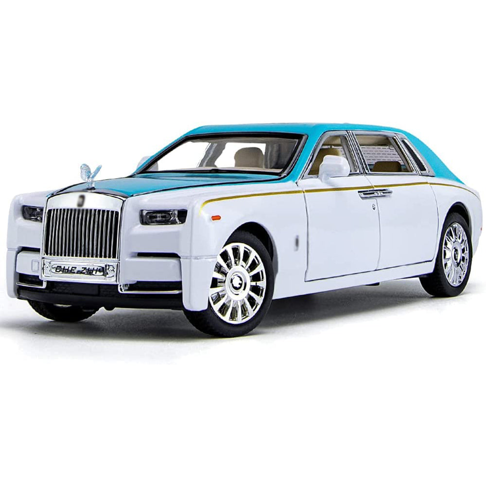 ROLLS ROYCE PHANTOM BIG SIZE 1:24 DIECAST SCALE MODEL METAL PULL BACK WITH OPENABLE DOORS & LIGHT, MUSIC TOY VEHICLE FOR KIDS [SIZE:-22CM*9CM*8.5CM]【 MULTICOLOR 】