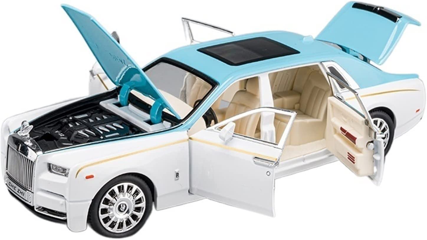 ROLLS ROYCE PHANTOM BIG SIZE 1:24 DIECAST SCALE MODEL METAL PULL BACK WITH OPENABLE DOORS & LIGHT, MUSIC TOY VEHICLE FOR KIDS [SIZE:-22CM*9CM*8.5CM]【 MULTICOLOR 】