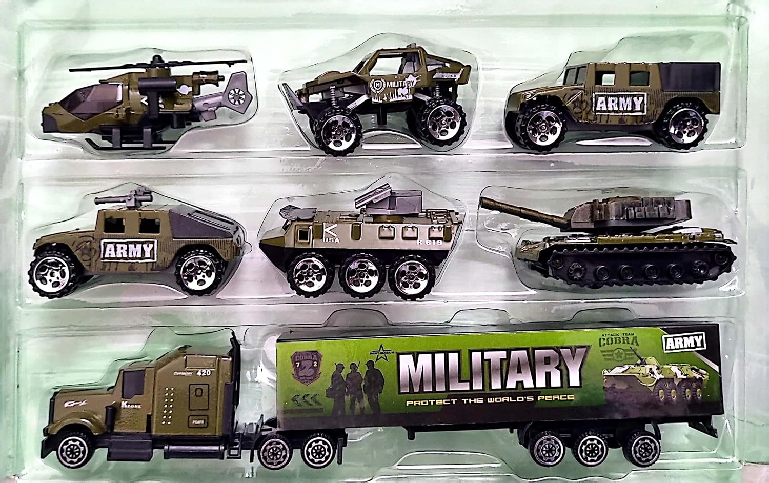 Military Army Truck Vehicle Toy Set Mini Scale Model Diecast Metalcar - All Size