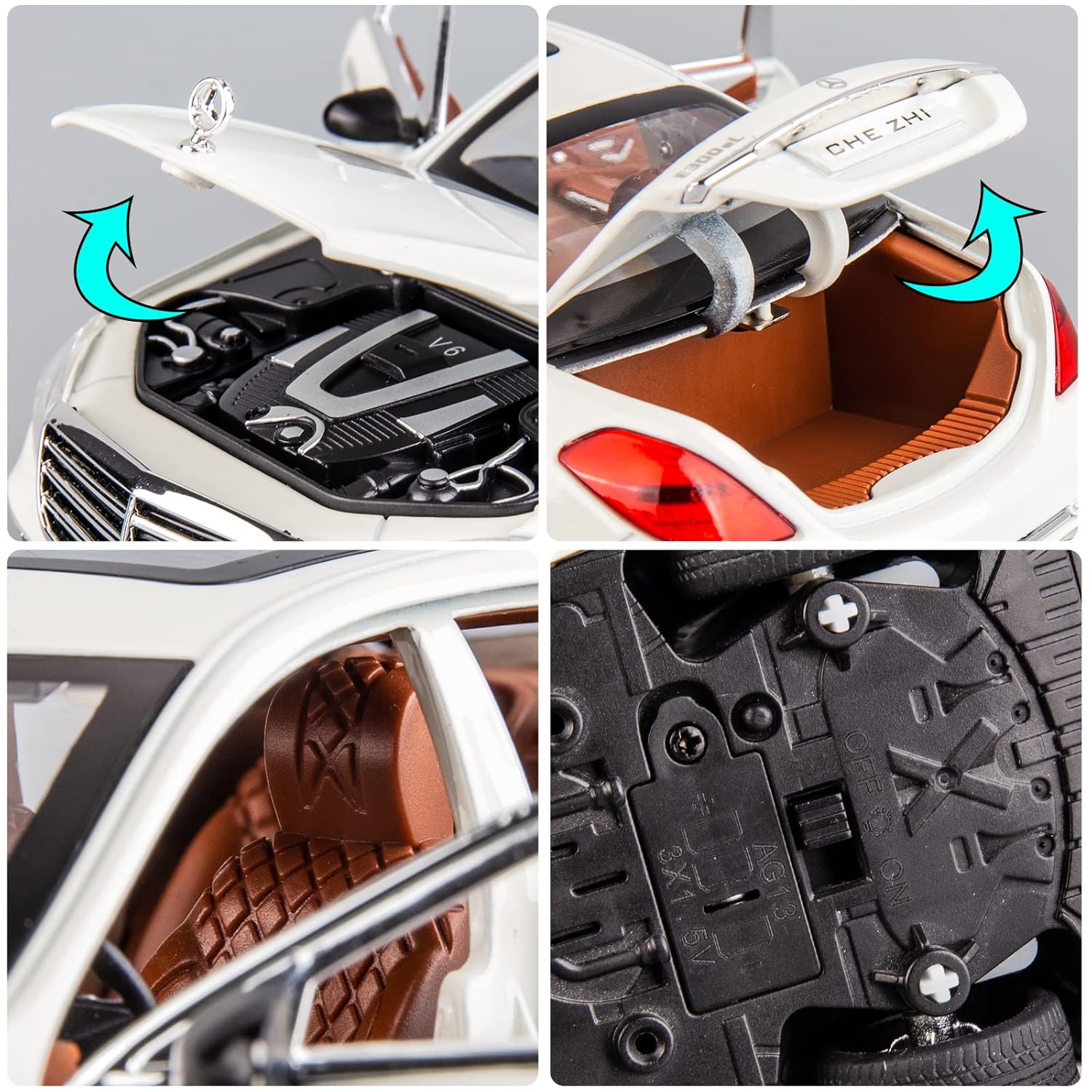 BIG SIZE MERCEDES BENZ E300 1:24 DIECAST METAL PULLBACK TOY CAR WITH OPENABLE DOORS & LIGHT, MUSIC BOYS CAR FOR KIDS BEST TOYS GIFTS TOYS FOR KIDS [SIZE:-22CM*9CM*7CM]【 MULTICOLOR 】