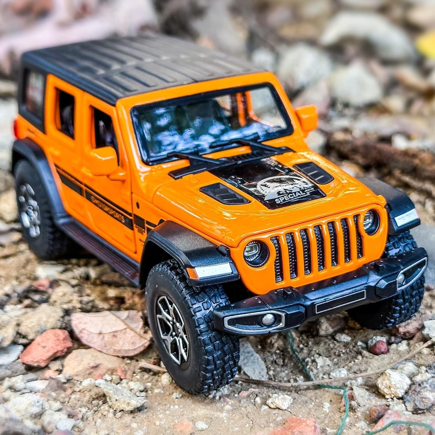 WRANGLER RUBICON THAR JEEP DIECAST METAL PULLBACK TOY CAR WITH OPENABLE DOORS & LIGHT, MUSIC BOYS CAR FOR KIDS BEST TOYS GIFTS TOYS FOR KIDS [SIZE:-17CM*7CM*6.8CM]【 MULTICOLOR 】