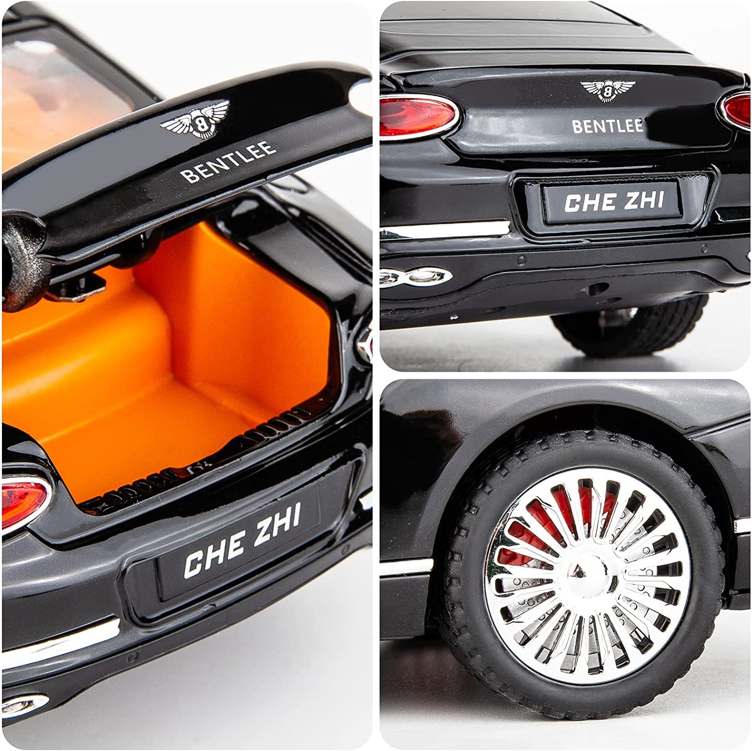 Bentley Continental GT 1:24 Model Car Alloy Diecast Toy Car Collectible Pull Back Toy Vehicles with Sound and Light Door Can Be Opened for Girls Boys Gift [SIZE:-22CM*9CM*7CM]【 MULTICOLOR 】