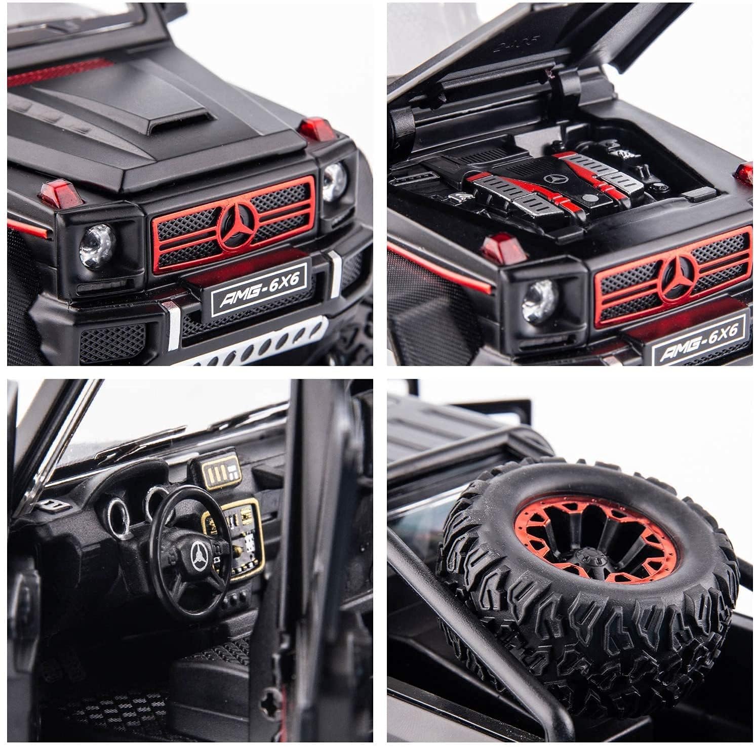 1:24 Diecast Metal Car AMG 6X6 Die Cast Big Scale Model Alloy [Size : 21Cm*11Cm*10Cm]