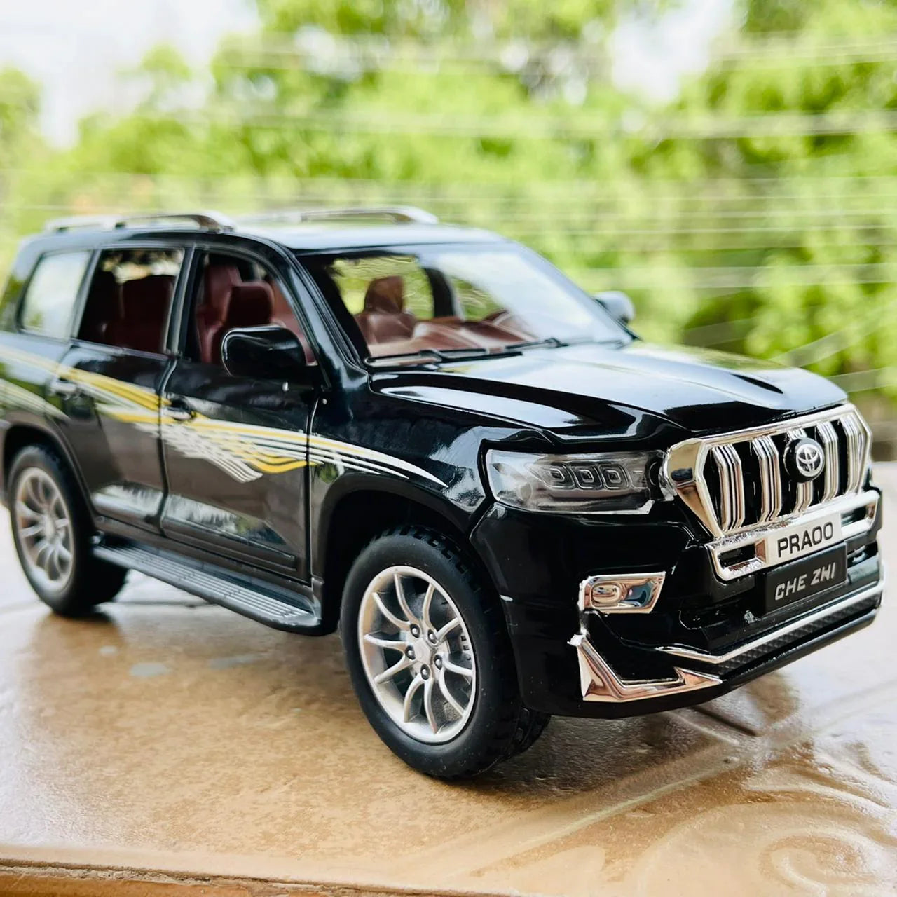 LAND CRUISER PRADO BIG SIZE 1:24 DIECAST METAL PULLBACK TOY CAR WITH OPENABLE DOORS & LIGHT, MUSIC BOYS CAR FOR KIDS BEST TOYS GIFTS TOYS FOR KIDS [SIZE:-22CM*9CM*7CM]【 MULTICOLOR 】