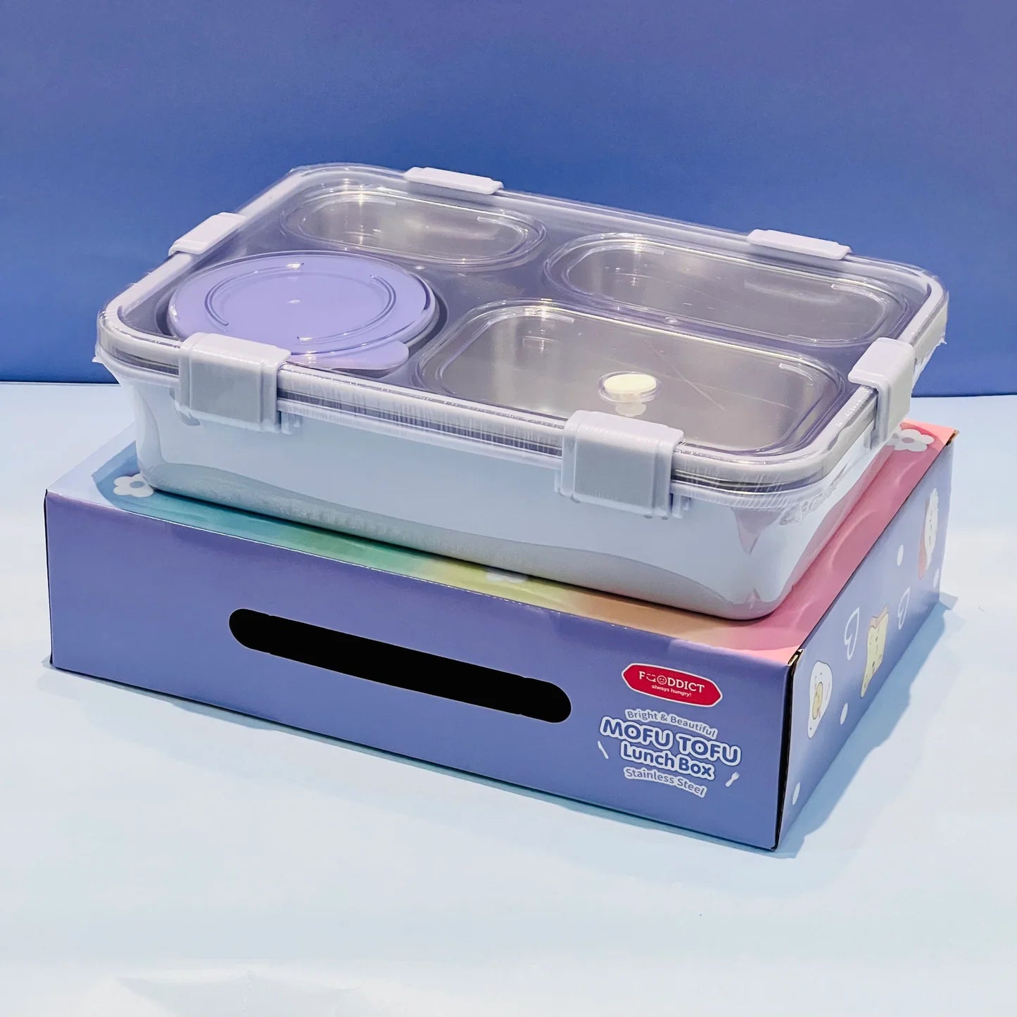 Pastel Lunchbox with 4 Compartments : Best for Adults and Teenagers