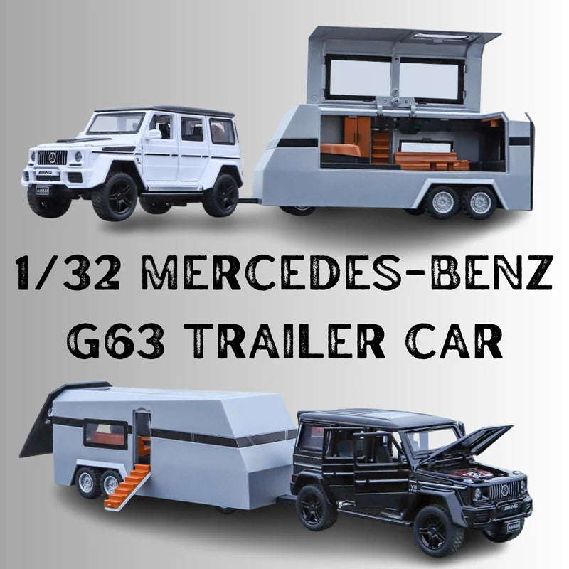 Mercedes-benz G63 Pick-up Trailer Scale Model Diecast Metalcar - All Size