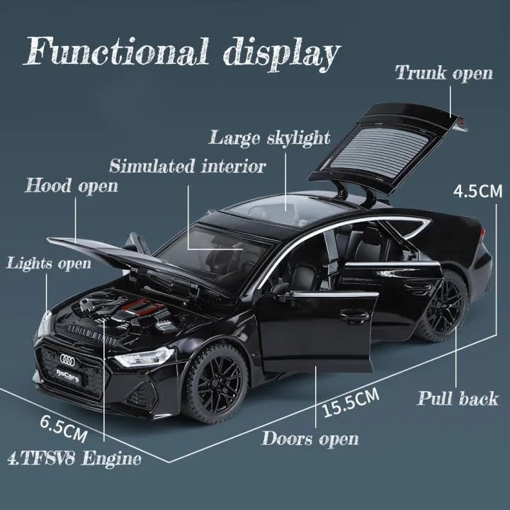Audi Rs7 Sportboac Scale Model Diecast Metalcar - All Size