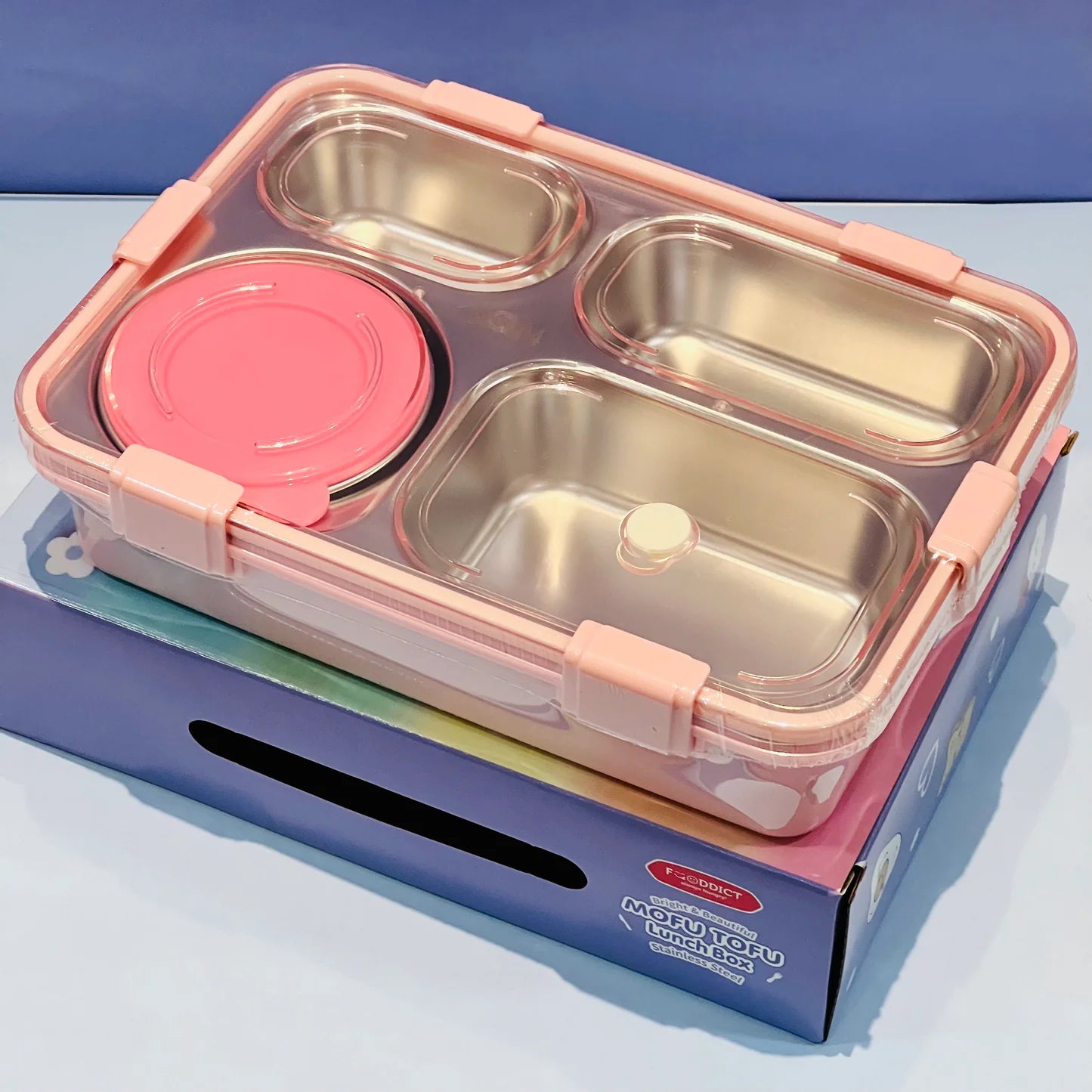 Pastel Lunchbox with 4 Compartments : Best for Adults and Teenagers