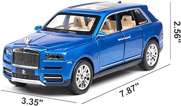 BIG SIZE ROLLS ROYCE CULLINAN 1:24 DIECAST METAL PULLBACK TOY CAR WITH OPENABLE DOORS & LIGHT, MUSIC BOYS CAR FOR KIDS BEST TOYS GIFTS TOYS FOR KIDS [SIZE:-20CM*8.5CM*7CM]【 MULTICOLOR 】