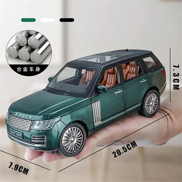 RANGE ROVER BIG SIZE 1:24 DIECAST METAL PULLBACK TOY CAR WITH OPENABLE DOORS & LIGHT, MUSIC BOYS CAR FOR KIDS BEST TOYS GIFTS TOYS FOR KIDS [SIZE:-22CM*9CM*7CM]【 MULTICOLOR 】