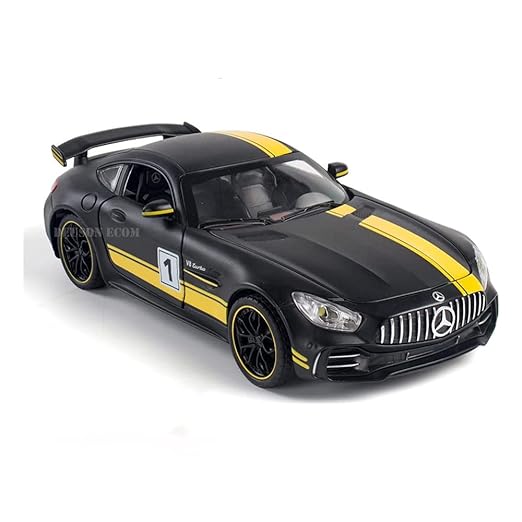 BIG SIZE MERCEDES BENZ AMG GTR 1:24 DIECAST METAL PULLBACK TOY CAR WITH OPENABLE DOORS & LIGHT, MUSIC BOYS CAR FOR KIDS BEST TOYS GIFTS TOYS FOR KIDS [SIZE:-21.5CM*8.7CM*6CM]【 MULTICOLOR 】