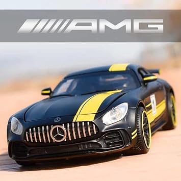 BIG SIZE MERCEDES BENZ AMG GTR 1:24 DIECAST METAL PULLBACK TOY CAR WITH OPENABLE DOORS & LIGHT, MUSIC BOYS CAR FOR KIDS BEST TOYS GIFTS TOYS FOR KIDS [SIZE:-21.5CM*8.7CM*6CM]【 MULTICOLOR 】