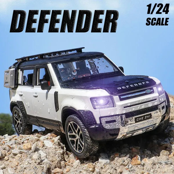 Big Sized Defender Land Rover 1:24 Light & Sound effect diecast car Toys for Boys baby toys birthday gift car toys [Size:-21 CM*9CM*8.5CM]