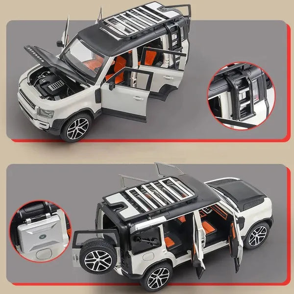 Big Sized Defender Land Rover 1:24 Light & Sound effect diecast car Toys for Boys baby toys birthday gift car toys [Size:-21 CM*9CM*8.5CM]