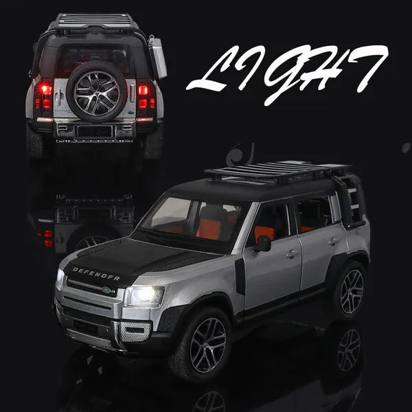 Big Sized Defender Land Rover 1:24 Light & Sound effect diecast car Toys for Boys baby toys birthday gift car toys [Size:-21 CM*9CM*8.5CM]