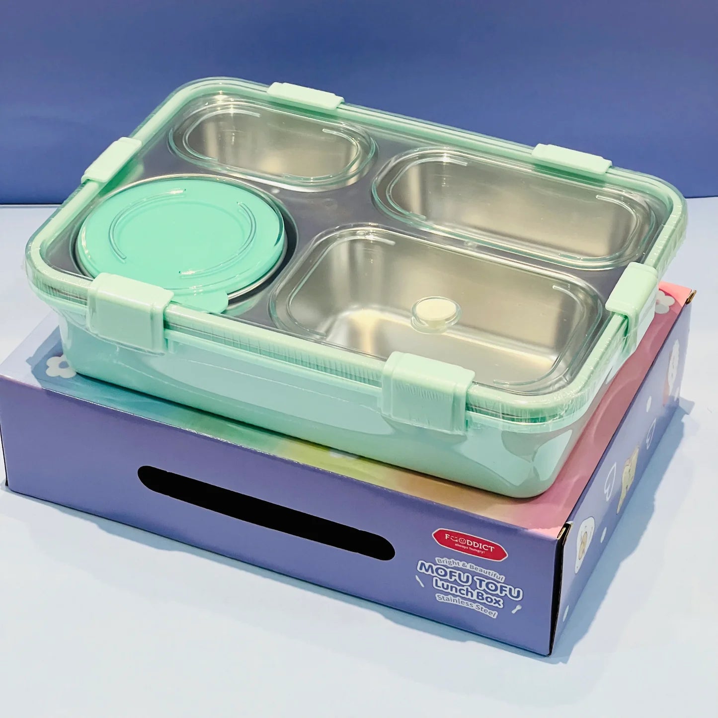 Pastel Lunchbox with 4 Compartments : Best for Adults and Teenagers