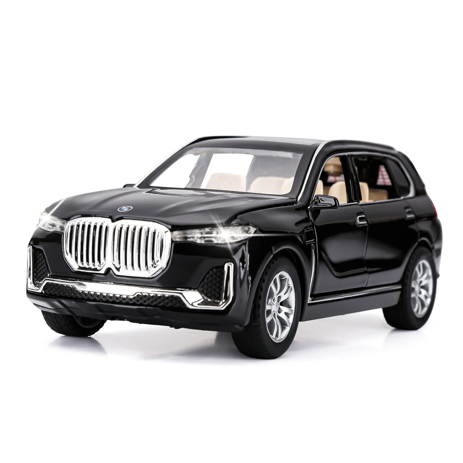 BMW X7 1:32 DIECAST METAL PULLBACK TOY CAR WITH OPENABLE DOORS & LIGHT, MUSIC BOYS CAR FOR KIDS BEST TOYS GIFTS TOYS FOR KIDS [SIZE:-15.7CM*5.8CM*5.3CM]【 MULTICOLOR 】