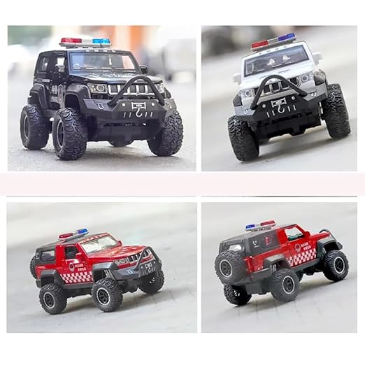 JEEP POLICE 1:32 DIECAST METAL PULLBACK TOY CAR WITH OPENABLE DOORS & LIGHT, MUSIC BOYS CAR FOR KIDS BEST TOYS GIFTS TOYS FOR KIDS [SIZE:-17.5CM*8.8CM*8.8CM]【 MULTICOLOR 】