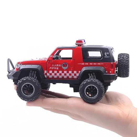 JEEP POLICE 1:32 DIECAST METAL PULLBACK TOY CAR WITH OPENABLE DOORS & LIGHT, MUSIC BOYS CAR FOR KIDS BEST TOYS GIFTS TOYS FOR KIDS [SIZE:-17.5CM*8.8CM*8.8CM]【 MULTICOLOR 】