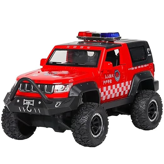 JEEP POLICE 1:32 DIECAST METAL PULLBACK TOY CAR WITH OPENABLE DOORS & LIGHT, MUSIC BOYS CAR FOR KIDS BEST TOYS GIFTS TOYS FOR KIDS [SIZE:-17.5CM*8.8CM*8.8CM]【 MULTICOLOR 】