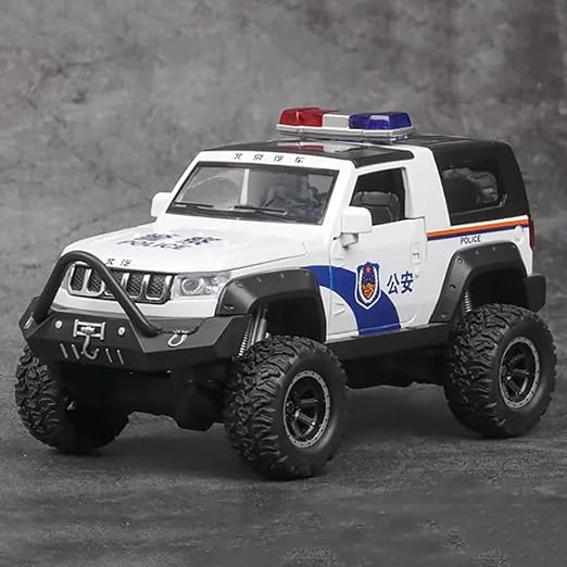 JEEP POLICE 1:32 DIECAST METAL PULLBACK TOY CAR WITH OPENABLE DOORS & LIGHT, MUSIC BOYS CAR FOR KIDS BEST TOYS GIFTS TOYS FOR KIDS [SIZE:-17.5CM*8.8CM*8.8CM]【 MULTICOLOR 】