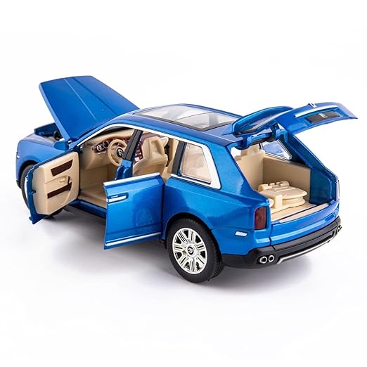 BIG SIZE ROLLS ROYCE CULLINAN 1:24 DIECAST METAL PULLBACK TOY CAR WITH OPENABLE DOORS & LIGHT, MUSIC BOYS CAR FOR KIDS BEST TOYS GIFTS TOYS FOR KIDS [SIZE:-20CM*8.5CM*7CM]【 MULTICOLOR 】