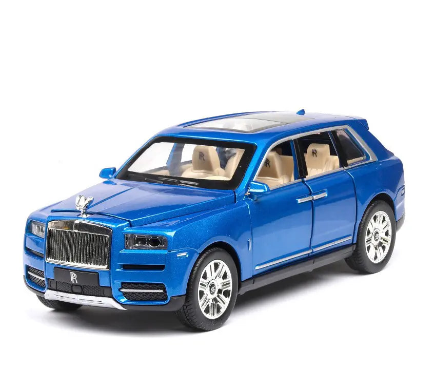 BIG SIZE ROLLS ROYCE CULLINAN 1:24 DIECAST METAL PULLBACK TOY CAR WITH OPENABLE DOORS & LIGHT, MUSIC BOYS CAR FOR KIDS BEST TOYS GIFTS TOYS FOR KIDS [SIZE:-20CM*8.5CM*7CM]【 MULTICOLOR 】