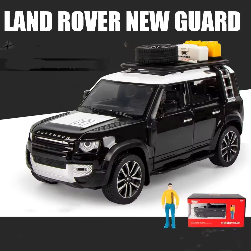 BIG SIZE LAND ROVER DEFENDER VEHICLE 1:24 DIECAST METAL PULLBACK TOY CAR WITH OPENABLE DOORS & LIGHT, MUSIC BOYS CAR FOR KIDS BEST TOYS GIFTS TOYS FOR KIDS [SIZE:-21CM*10CM*9CM]【 MULTICOLOR 】