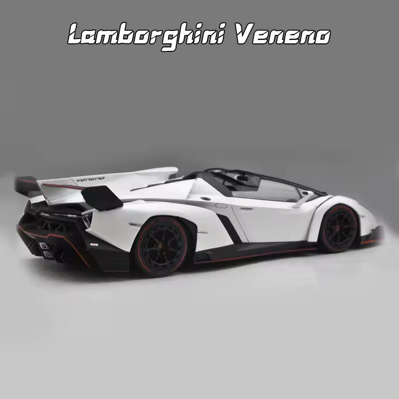 BIG SIZE LAMBORGHINI VENENO 1:24 DIECAST METAL PULLBACK TOY CAR WITH OPENABLE DOORS & LIGHT, MUSIC BOYS CAR FOR KIDS BEST TOYS GIFTS TOYS FOR KIDS [SIZE:-21CM*12CM*8.7CM]【 MULTICOLOR 】