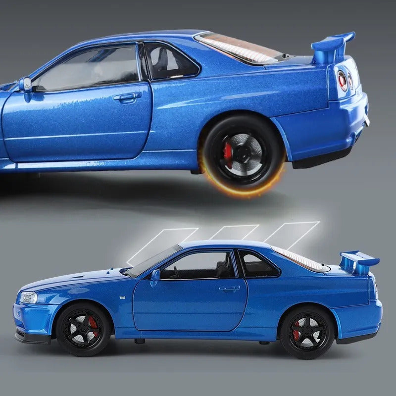 Nissan Skyline Gtr 34 Scale Model Diecast Metalcar - All Size