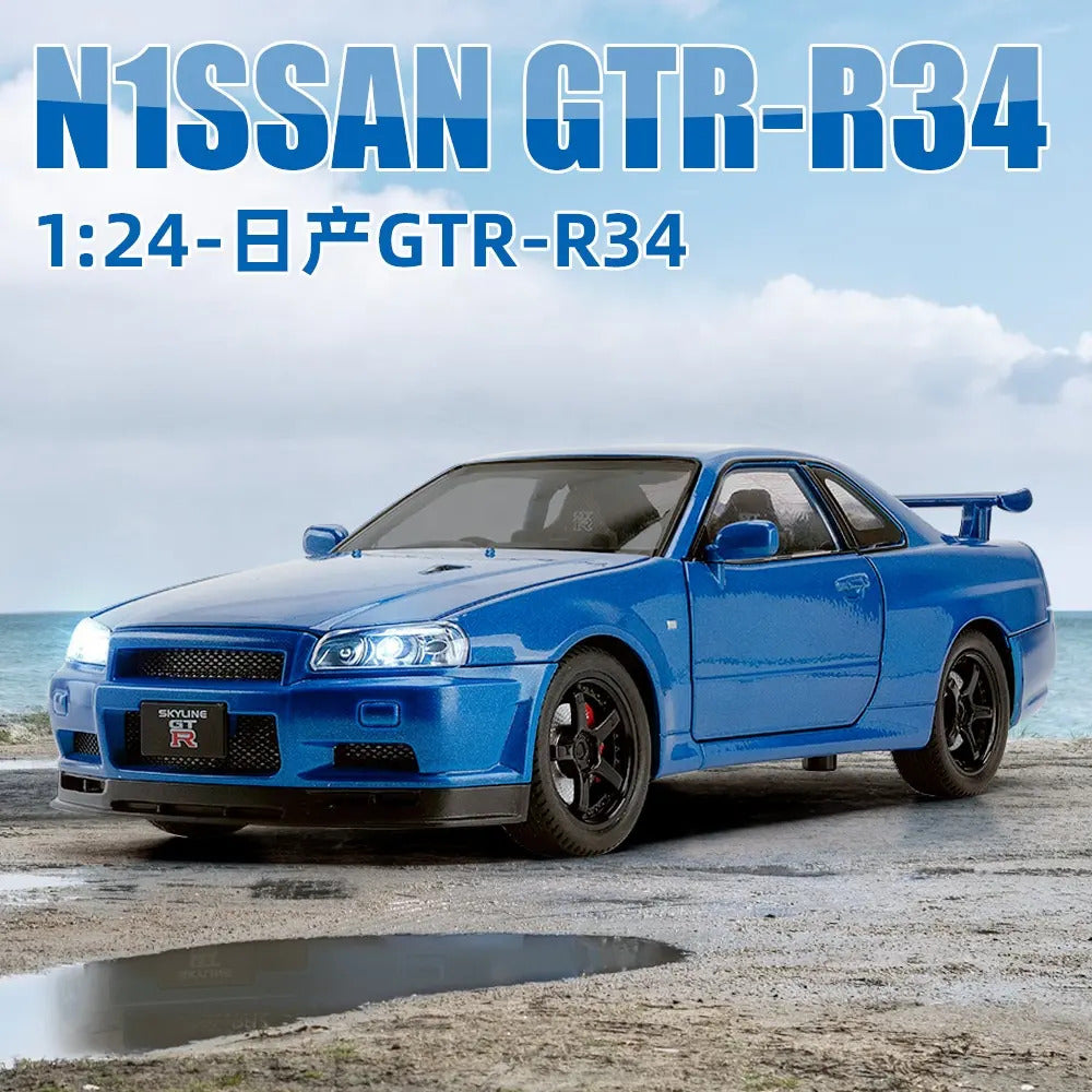 Nissan Skyline Gtr 34 Scale Model Diecast Metalcar - All Size