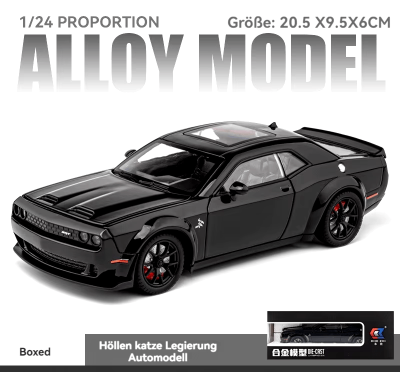 Dodge Challenger Hellcat Scale Model Diecast Metal Car - All Size
