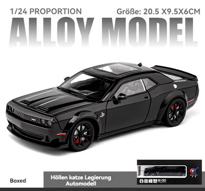 Dodge Challenger Hellcat Scale Model Diecast Metal Car - All Size