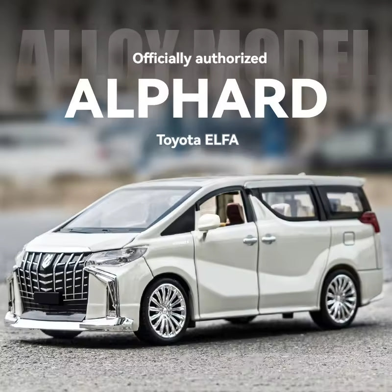 Big 1/24 Toyota Alphard Toy Car Metal Pull Back Diecast Car with Openable Door and Sound Light, Gifts Toys for Kids【 Multicolor 】[Size : 20.5Cm* 9Cm*7.5Cm]