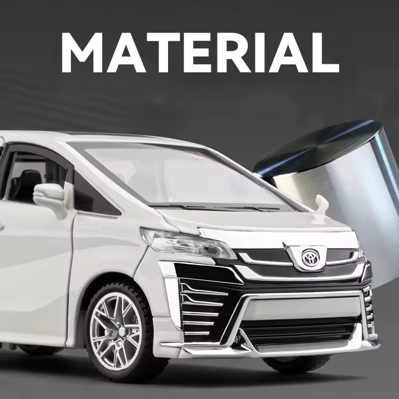 BIG SIZE TOYOTA VELLFIRE 1:24 DIECAST METAL PULLBACK TOY CAR WITH OPENABLE DOORS & LIGHT, MUSIC BOYS CAR FOR KIDS BEST TOYS GIFTS TOYS FOR KIDS [SIZE:-21.5CM*8.7CM*6.2CM]【 MULTICOLOR 】