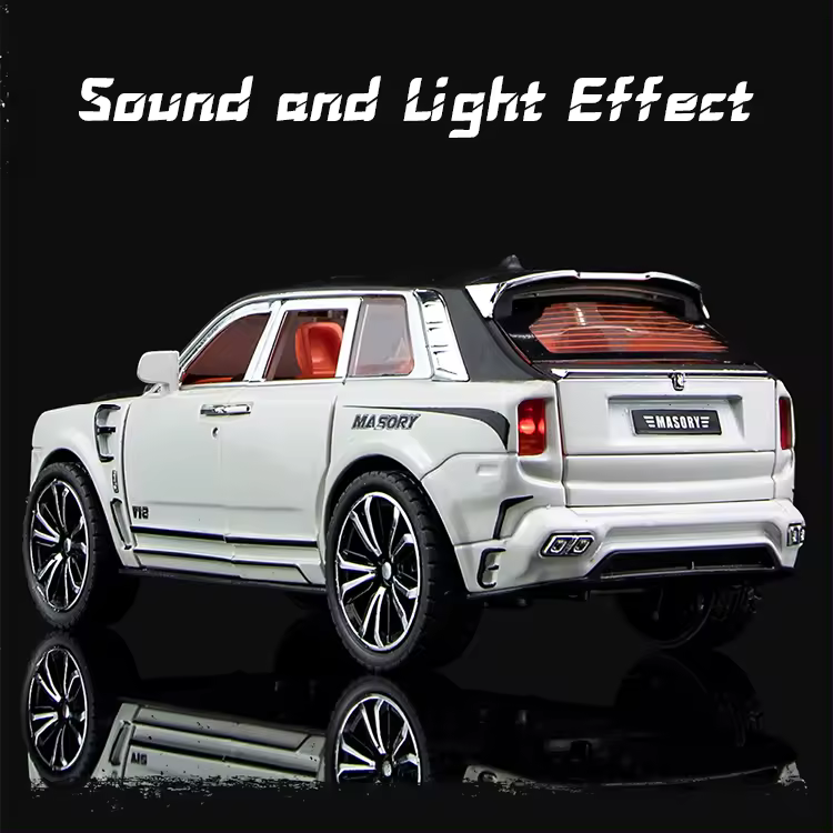 ROLLS ROYCE CULLINAN MASORY 1:32 DIECAST METAL PULLBACK TOY CAR WITH OPENABLE DOORS & LIGHT, MUSIC BOYS CAR FOR KIDS BEST TOYS GIFTS TOYS FOR KIDS [SIZE:-17CM*6.5CM*6CM]【 MULTICOLOR】