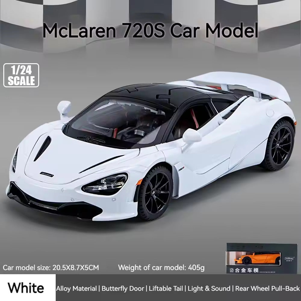 MC LAREN 1:24 DIECAST METAL PULLBACK TOY CAR WITH OPENABLE DOORS & LIGHT, MUSIC BOYS CAR FOR KIDS BEST TOYS GIFTS TOYS FOR KIDS [SIZE:-22CM*9CM*7CM]【 MULTICOLOR 】