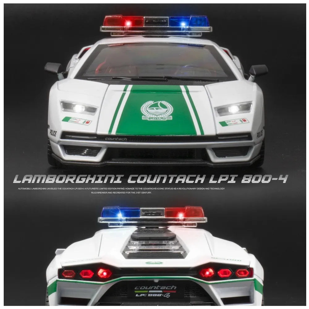 Lamborghini 800 Police Scale Model Diecast Metalcar - All Size