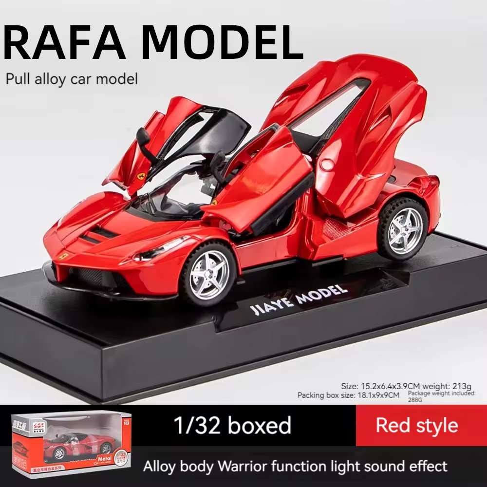 FERRARI LAFERRARI 1:32 DIECAST METAL PULLBACK TOY CAR WITH OPENABLE DOORS & LIGHT, MUSIC BOYS CAR FOR KIDS BEST TOYS GIFTS TOYS FOR KIDS [SIZE:-15.2CM*6CM*3.5CM]【 MULTICOLOR 】