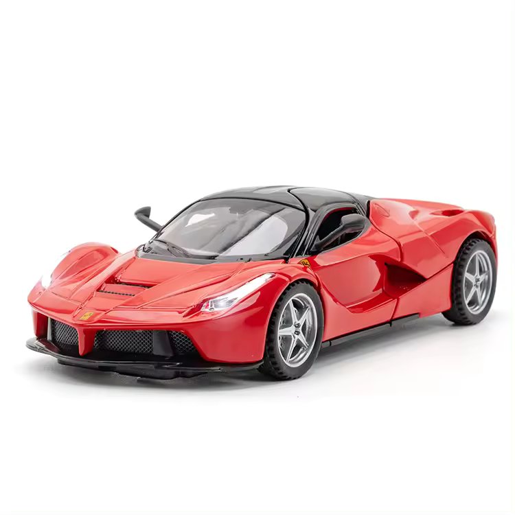 FERRARI LAFERRARI 1:32 DIECAST METAL PULLBACK TOY CAR WITH OPENABLE DOORS & LIGHT, MUSIC BOYS CAR FOR KIDS BEST TOYS GIFTS TOYS FOR KIDS [SIZE:-15.2CM*6CM*3.5CM]【 MULTICOLOR 】