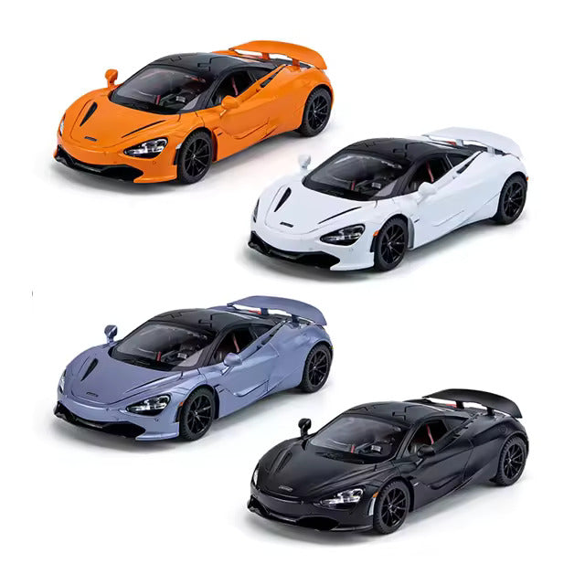 MC LAREN 1:24 DIECAST METAL PULLBACK TOY CAR WITH OPENABLE DOORS & LIGHT, MUSIC BOYS CAR FOR KIDS BEST TOYS GIFTS TOYS FOR KIDS [SIZE:-22CM*9CM*7CM]【 MULTICOLOR 】