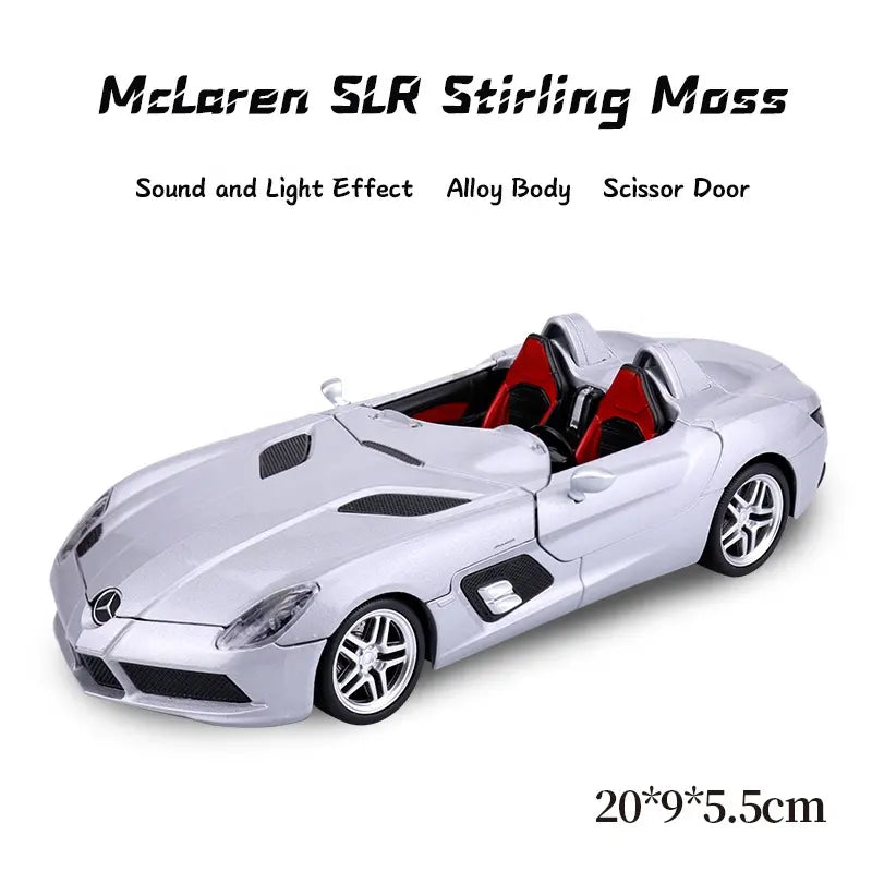 Mercedes-benz Slr Stirling Convertible Sports Car Scale Model Diecast Metalcar - All Size