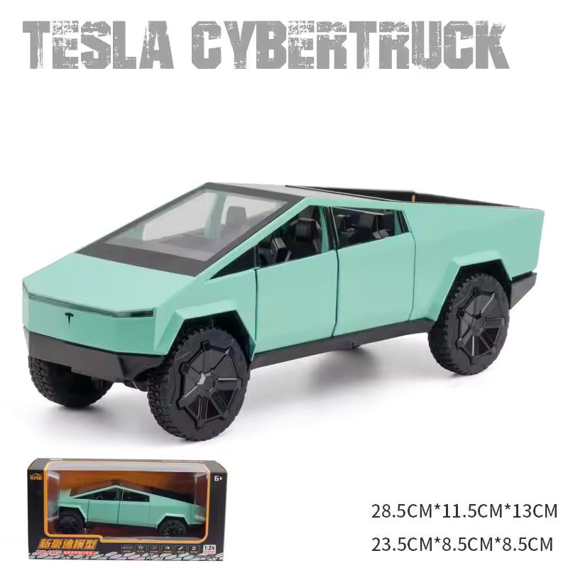 TESLA CYBERTRUCK 1:24 DIECAST METAL PULLBACK TOY CAR WITH OPENABLE DOORS & LIGHT, MUSIC BOYS CAR FOR KIDS BEST TOYS GIFTS TOYS FOR KIDS [SIZE:-23.5CM*8.5CM*8.5CM]【 MULTICOLOR 】